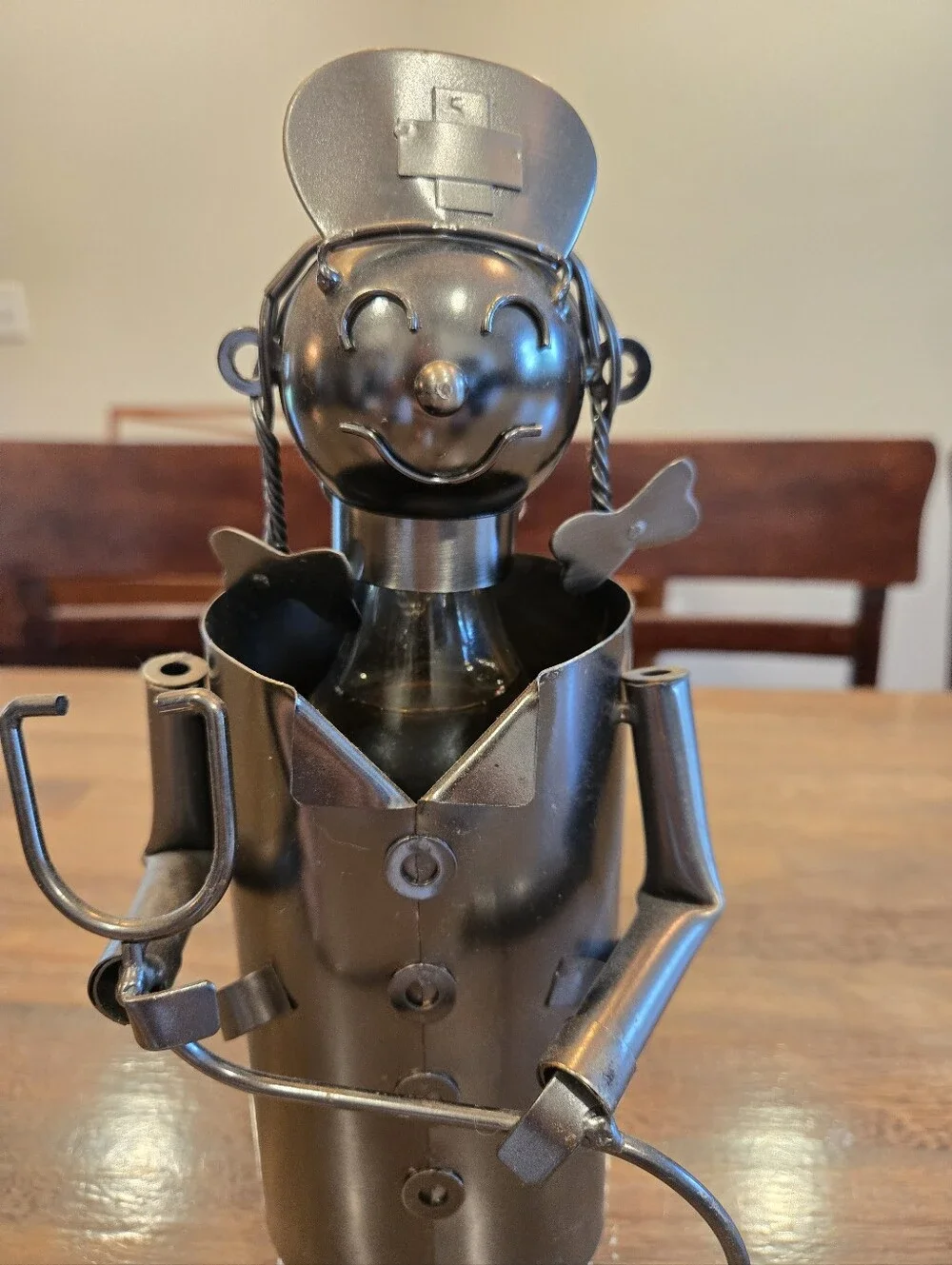 Decorative Metal Nurse Wine Bottle Holder